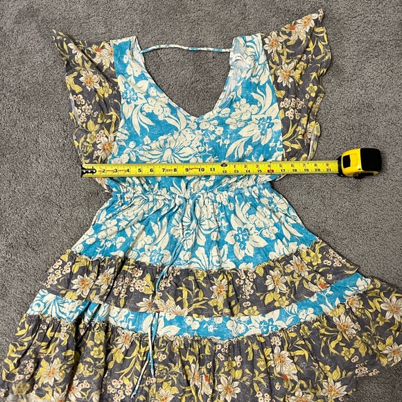 Anthropologie Daily Practice Tiered Ruffle Floral Knit mini dress - size xsmall - Picture 10 of 12